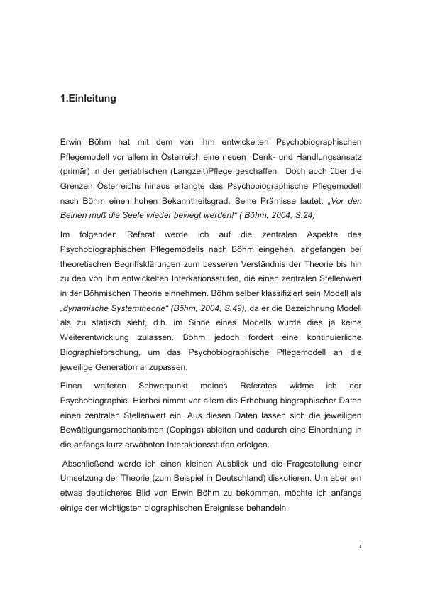 Überblick und Kritik Psychobiographisches Pflegemodell nach Erwin Böhm