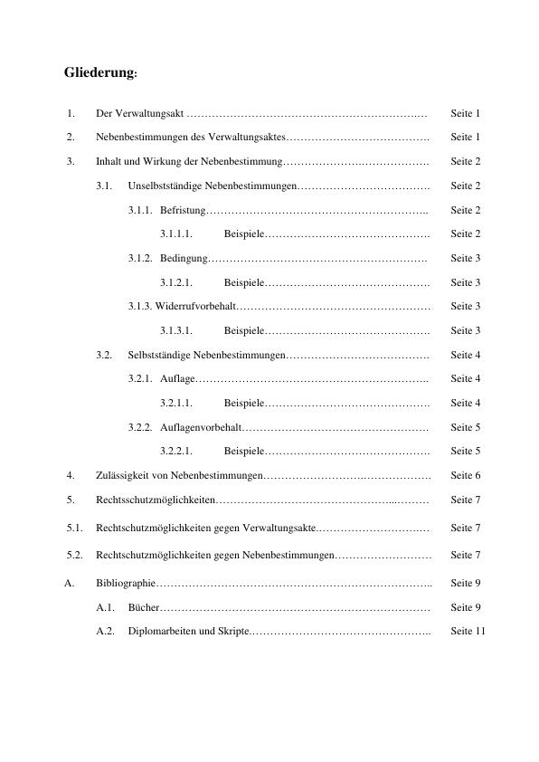 Nebenbestimmungen Des Verwaltungsaktes Inhalt Wirkung Und