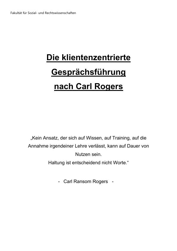 klientenzentrierte Gesprächsführung nach Carl Rogers GRIN Grin