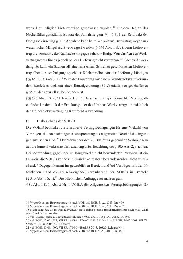 Das Neue Bauvertragsrecht Und Seine Bezüge Zur VOB/B. Eine Rechtliche ...