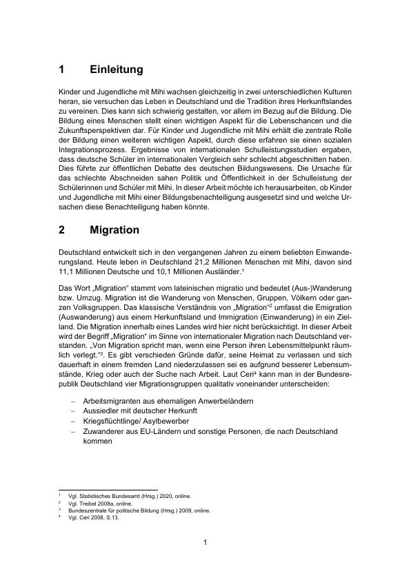 Benachteiligung Von Migrantenkindern Im Deutschen Bildungssystem ...