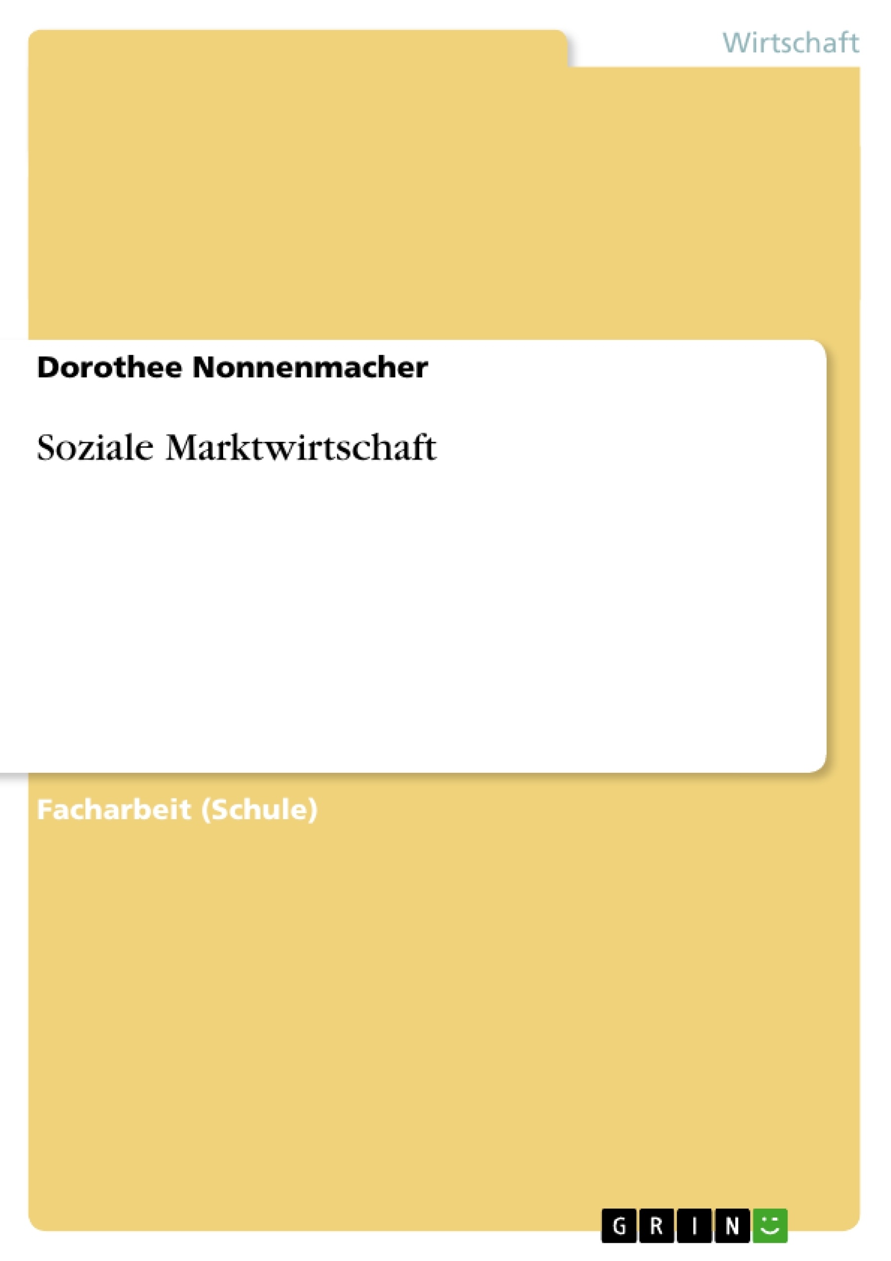 Titre: Soziale Marktwirtschaft