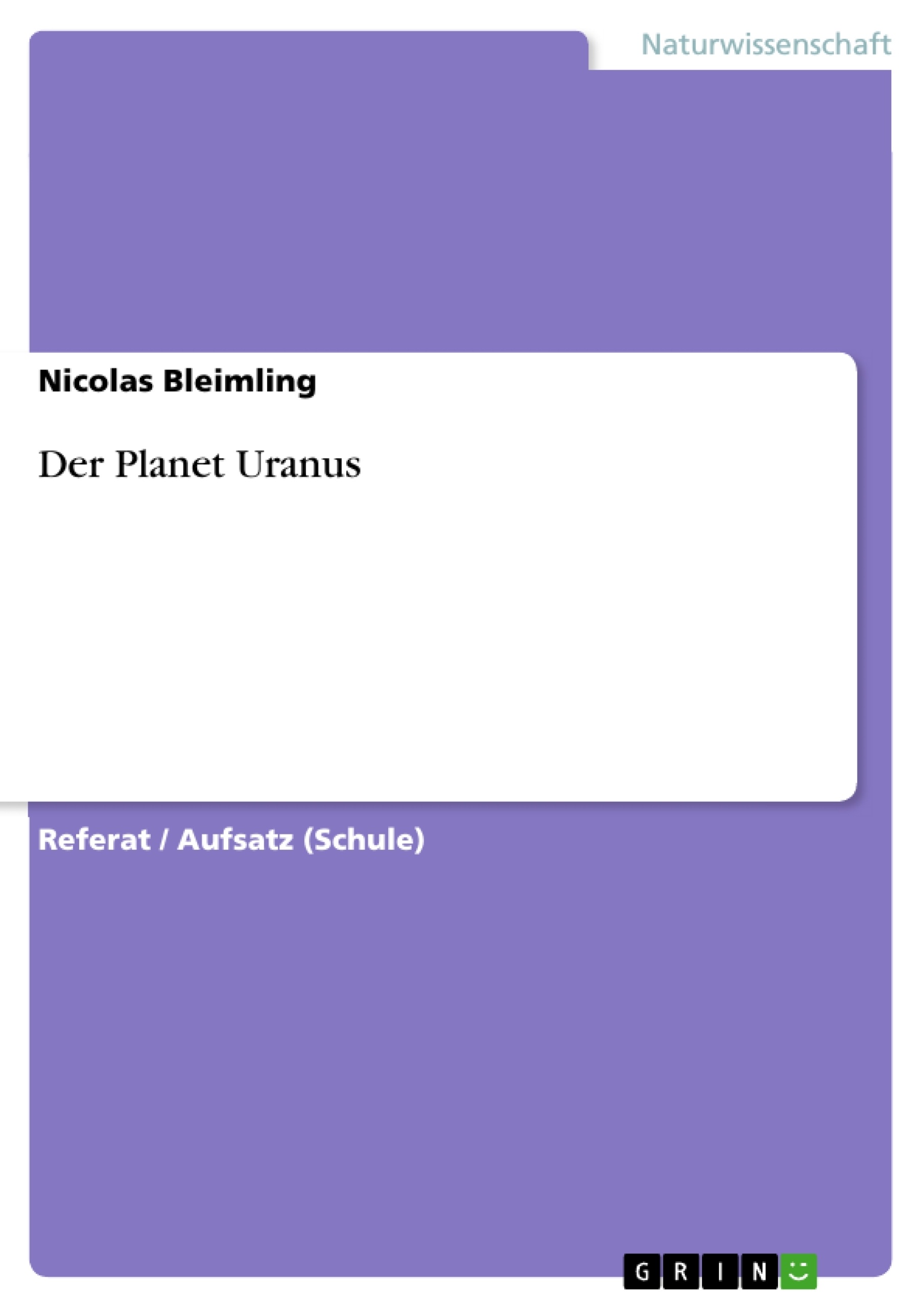Titre: Der Planet Uranus
