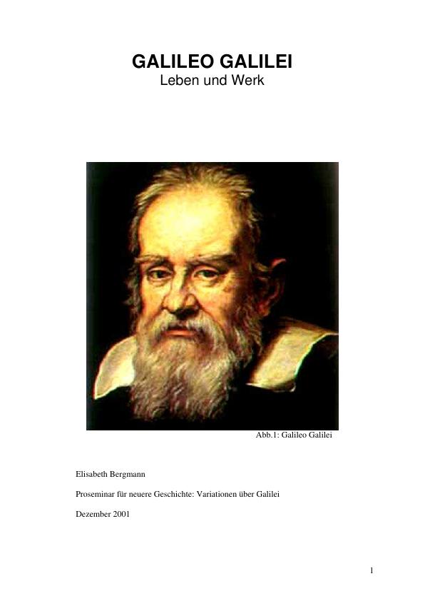 Título: Galileo Galilei - Leben und Werk