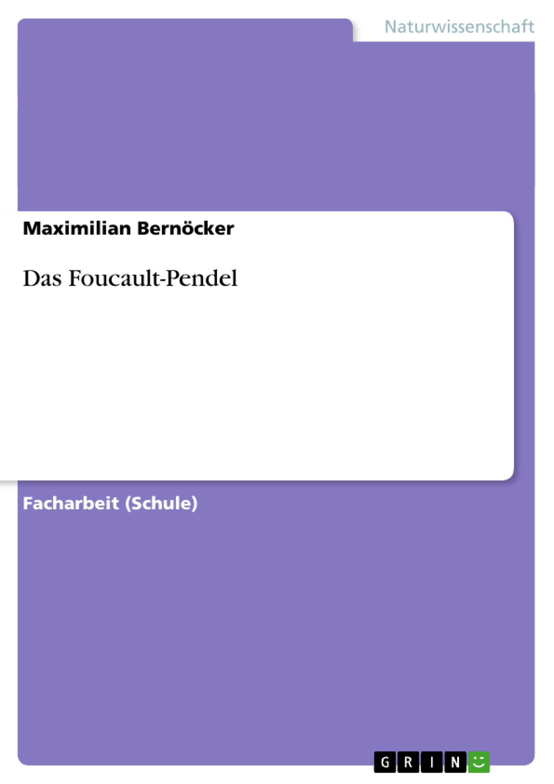 Titre: Das Foucault-Pendel