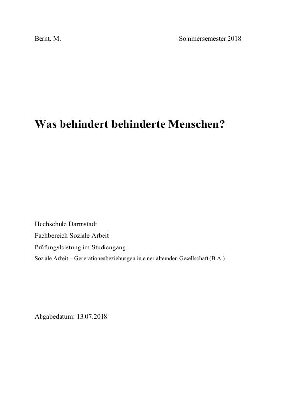 Was Behindert Behinderte Menschen Modelle Von Behinderung Und