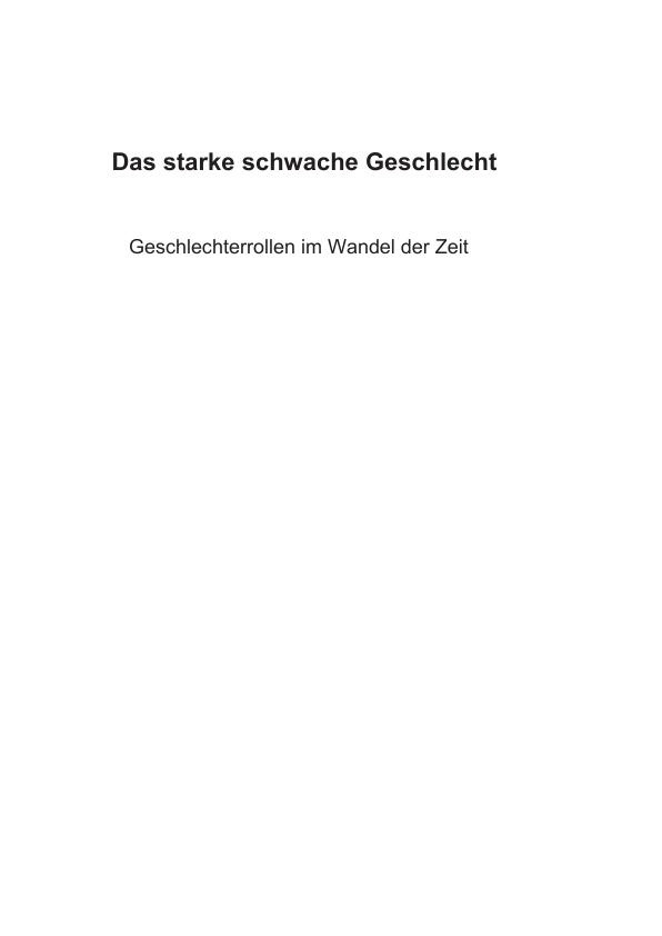 Geschlechterrollen Im Wandel Der Zeit. Gesellschaftliche Probleme Von ...