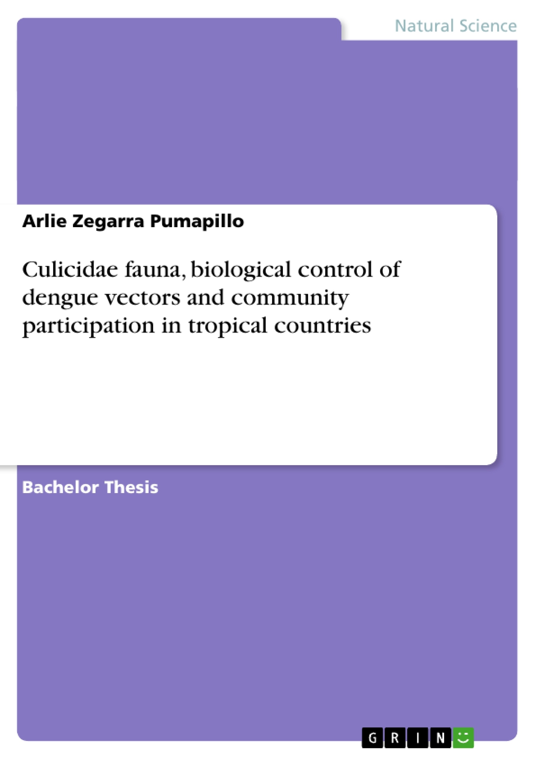 Title: Culicidae fauna, biological control of dengue vectors and community participation in tropical countries