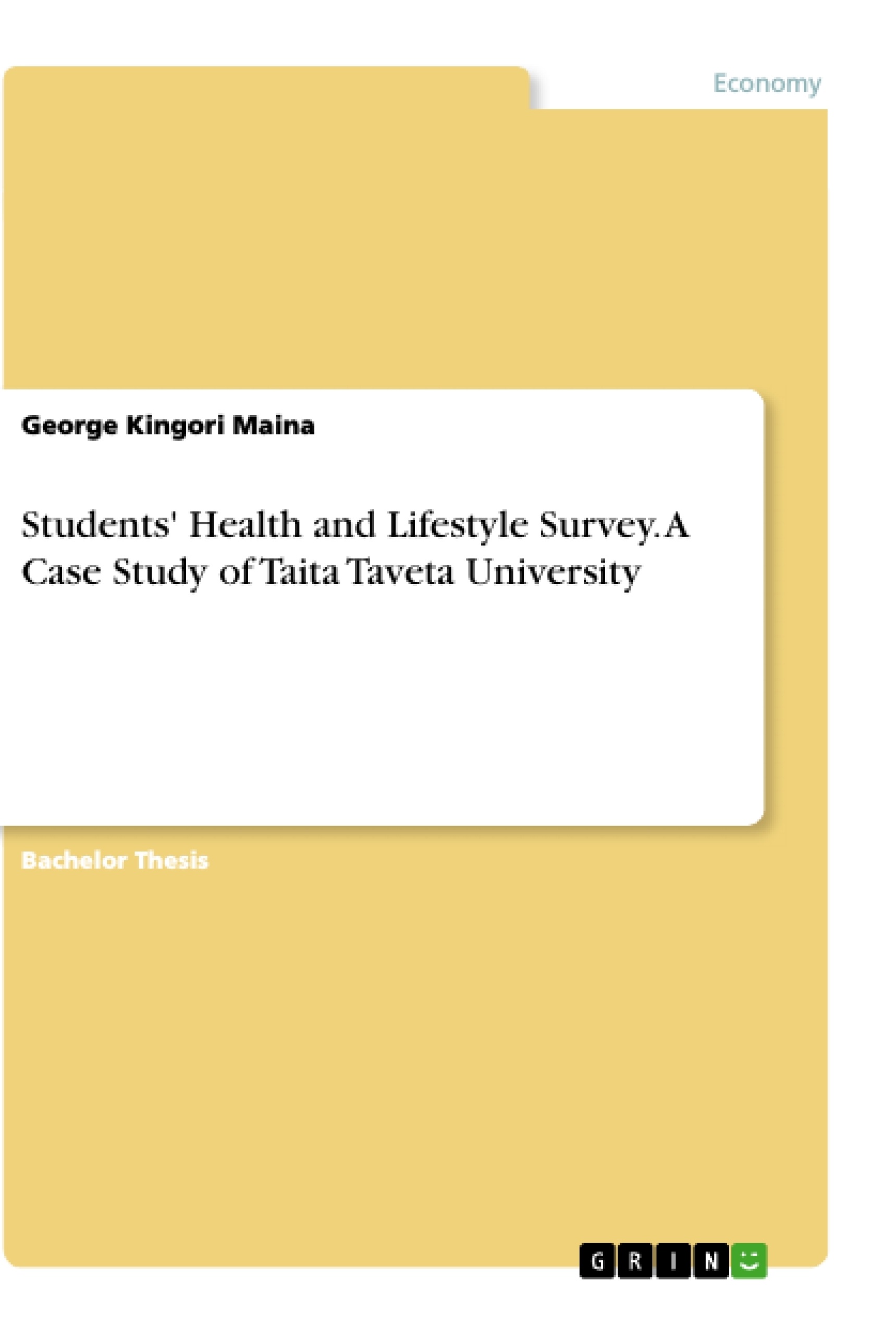 Title: Students' Health and Lifestyle Survey. A Case Study of Taita Taveta University