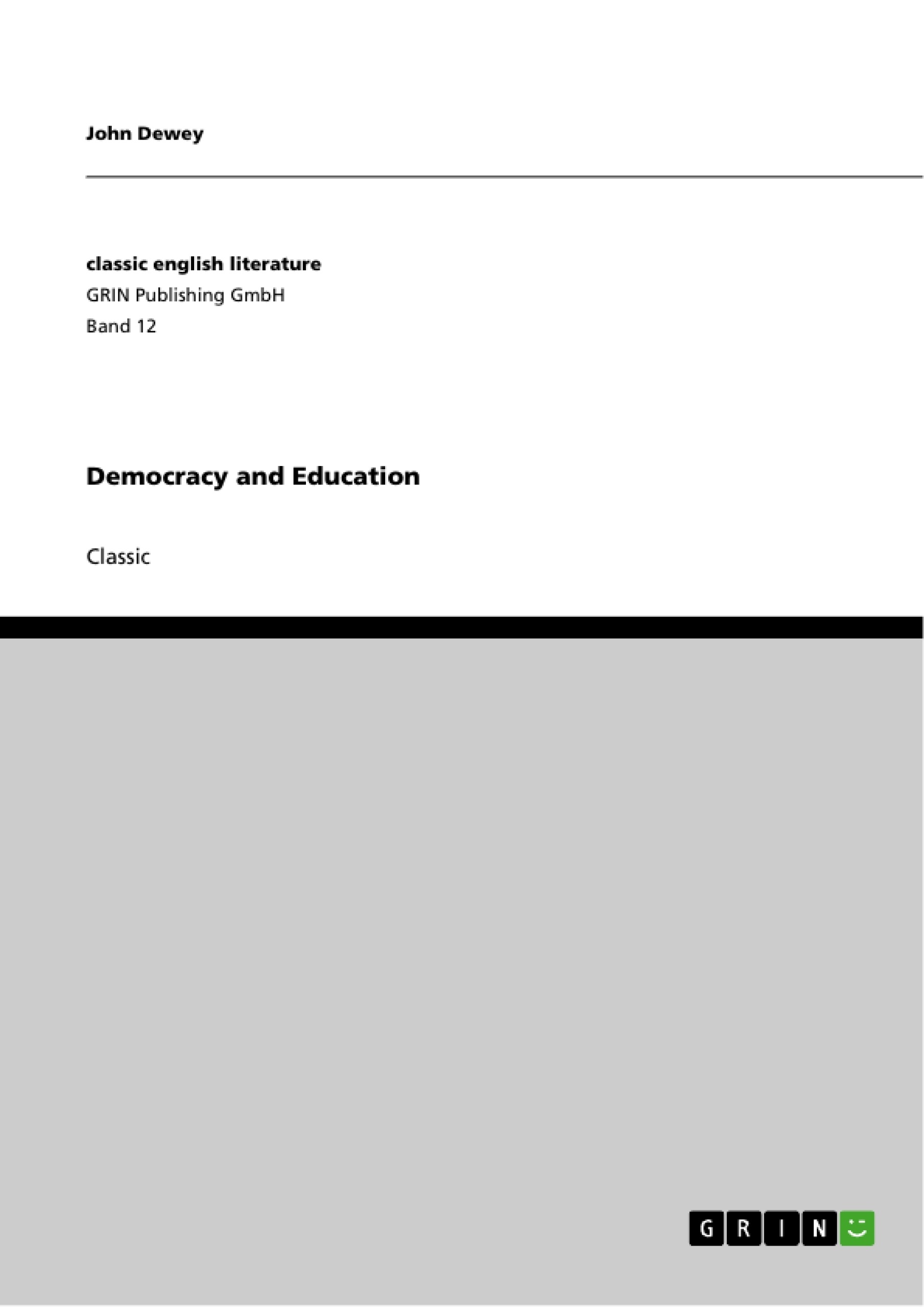 Titre: Democracy and Education