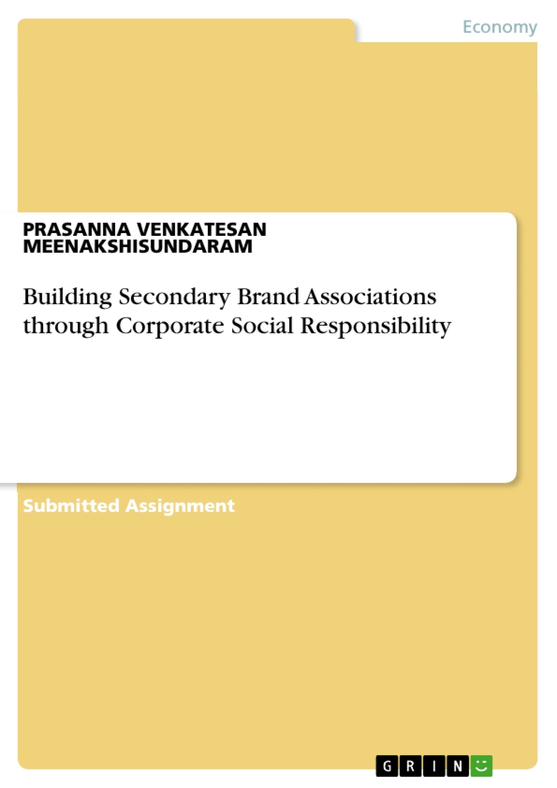 Title: Building Secondary Brand Associations through Corporate Social Responsibility