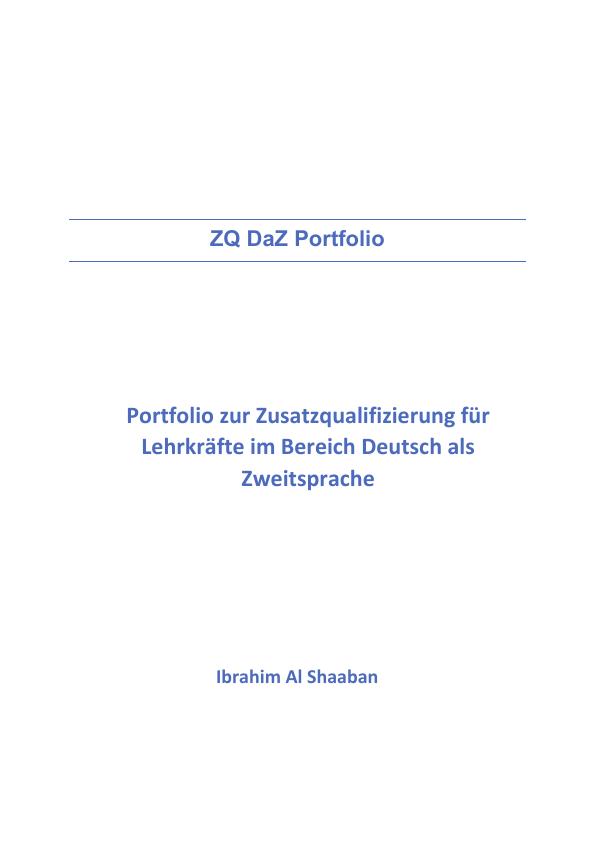 Portfolio Zur Zusatzqualifizierung Für Lehrkräfte Im Bereich Deutsch ...