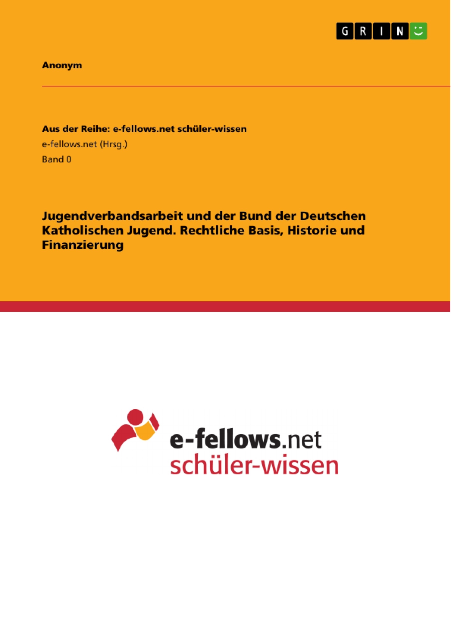 Title: Jugendverbandsarbeit und der Bund der Deutschen Katholischen Jugend. Rechtliche Basis, Historie und Finanzierung