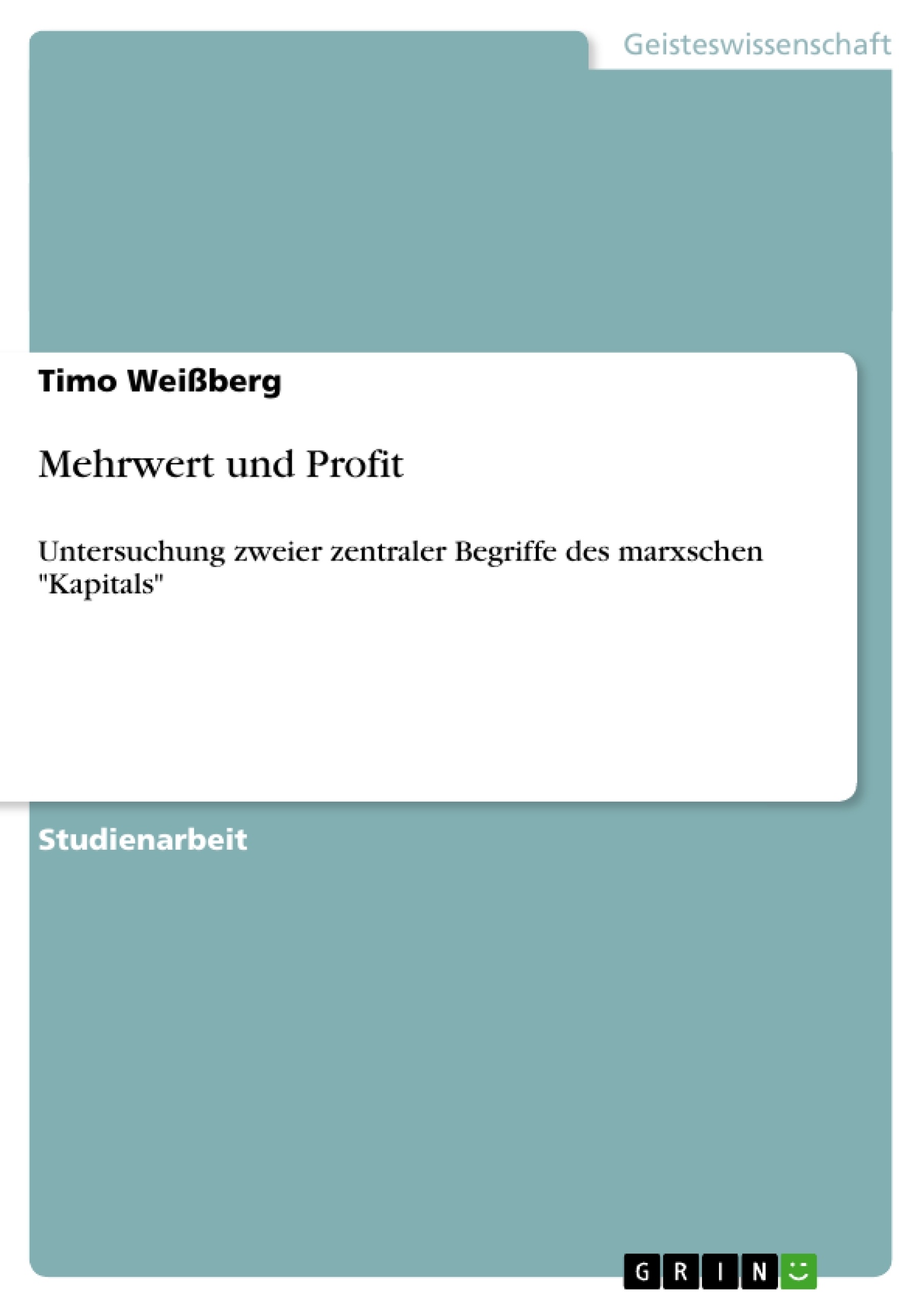 Titel: Mehrwert und Profit