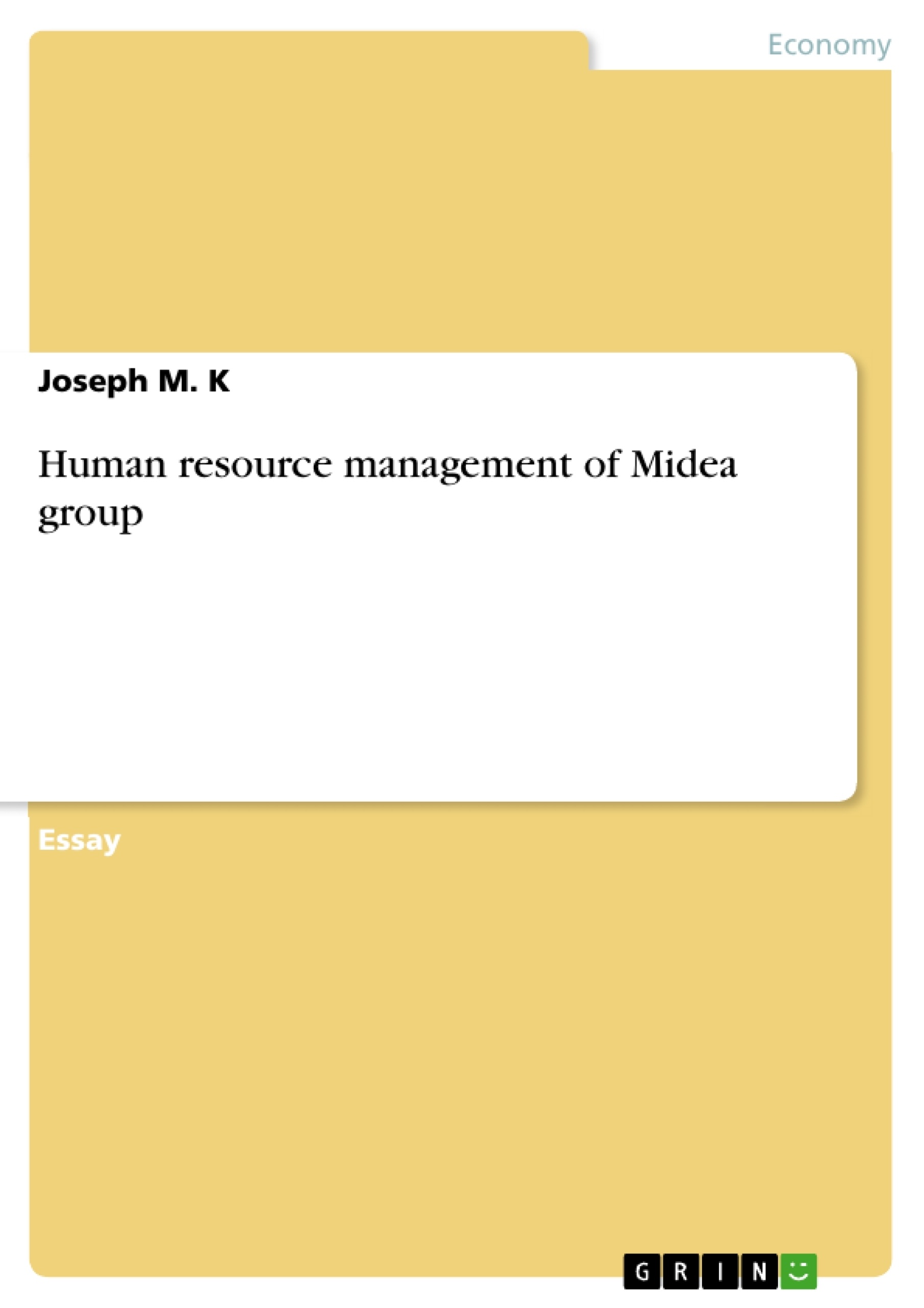 Title: Human resource management of Midea group