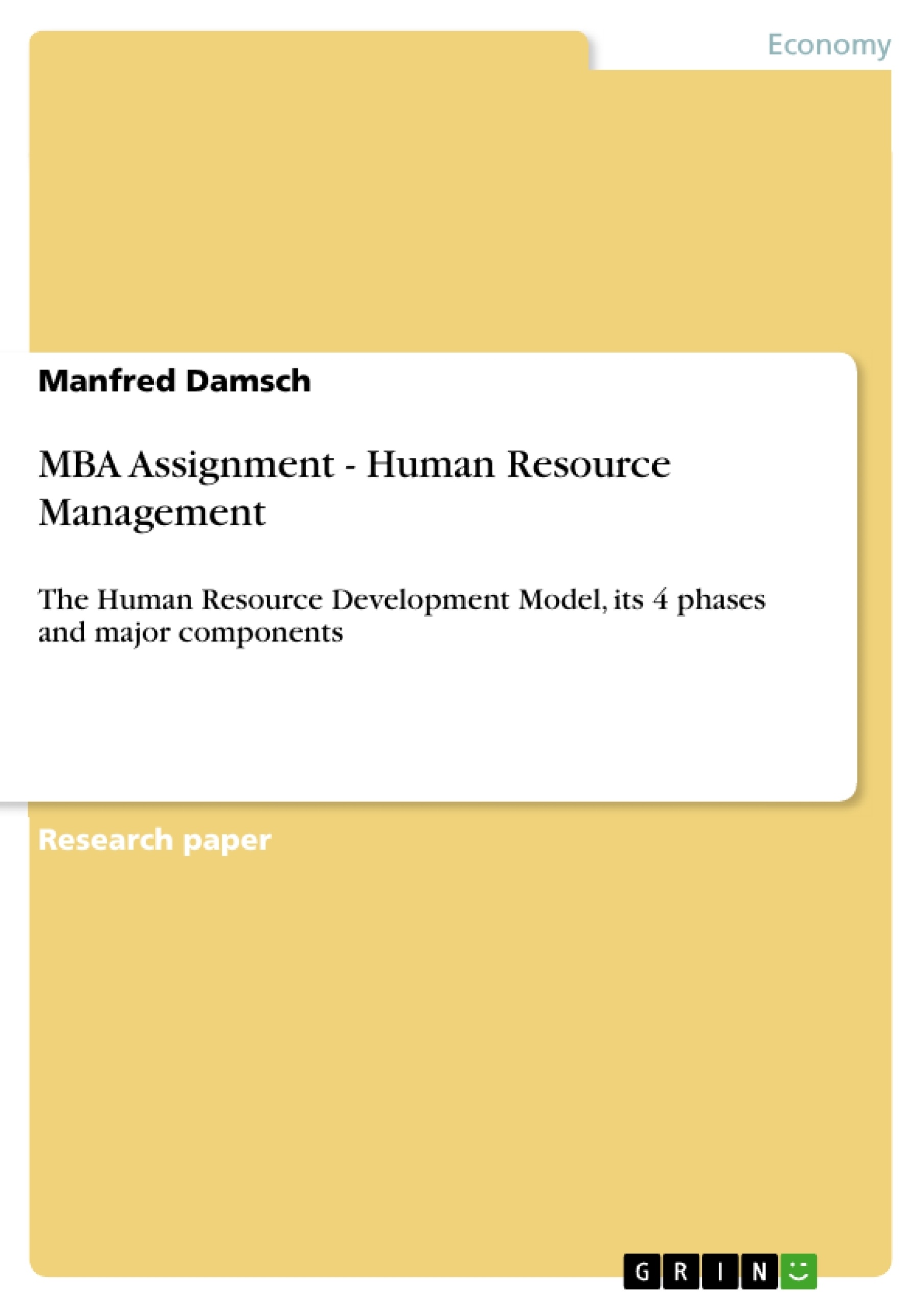 Title: MBA Assignment - Human Resource Management