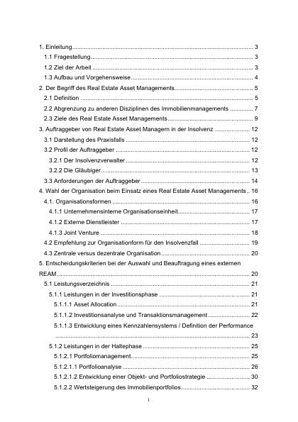 Real Estate Asset Management Aus Der Sicht Des Investors Grin