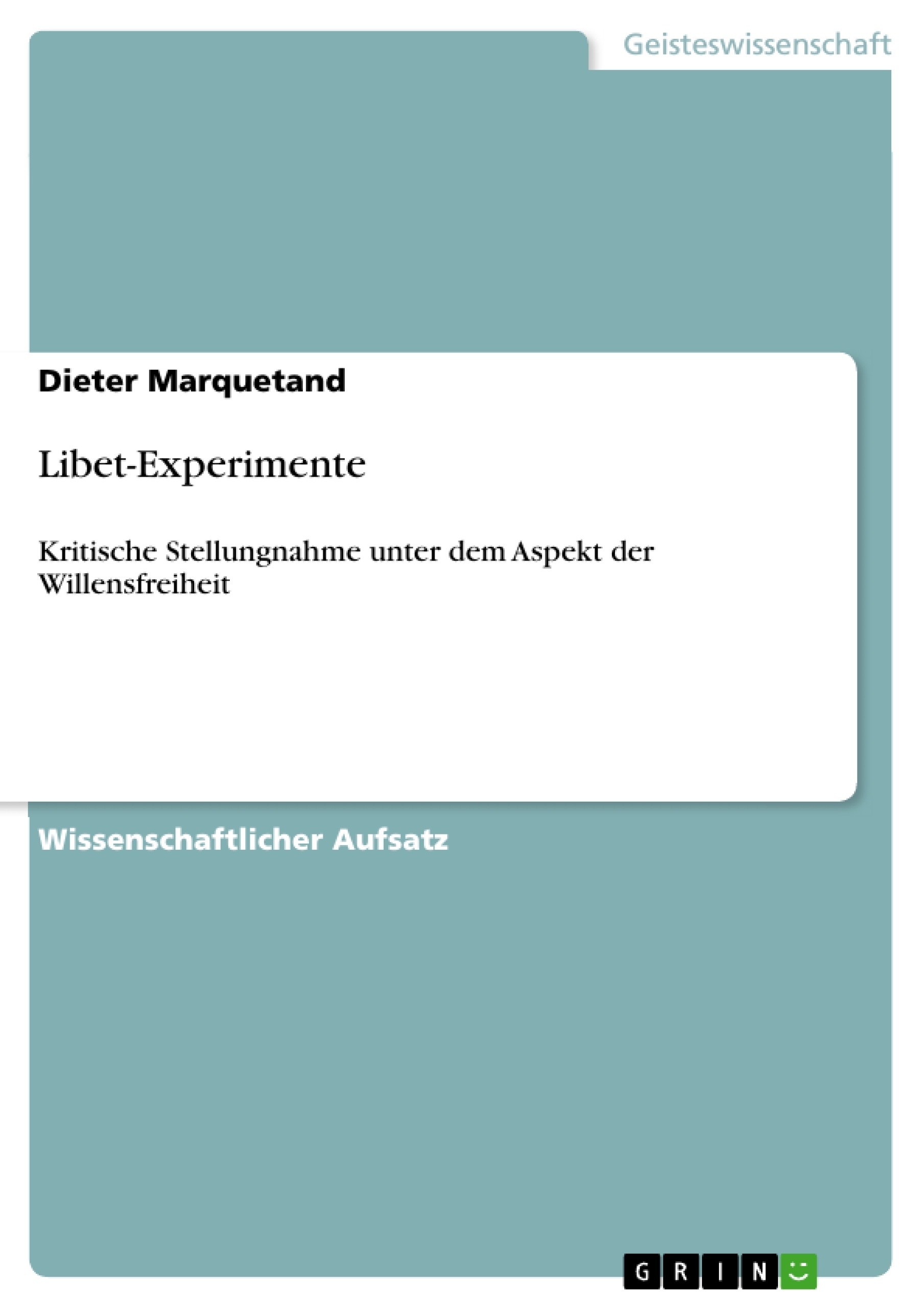 Titre: Libet-Experimente 