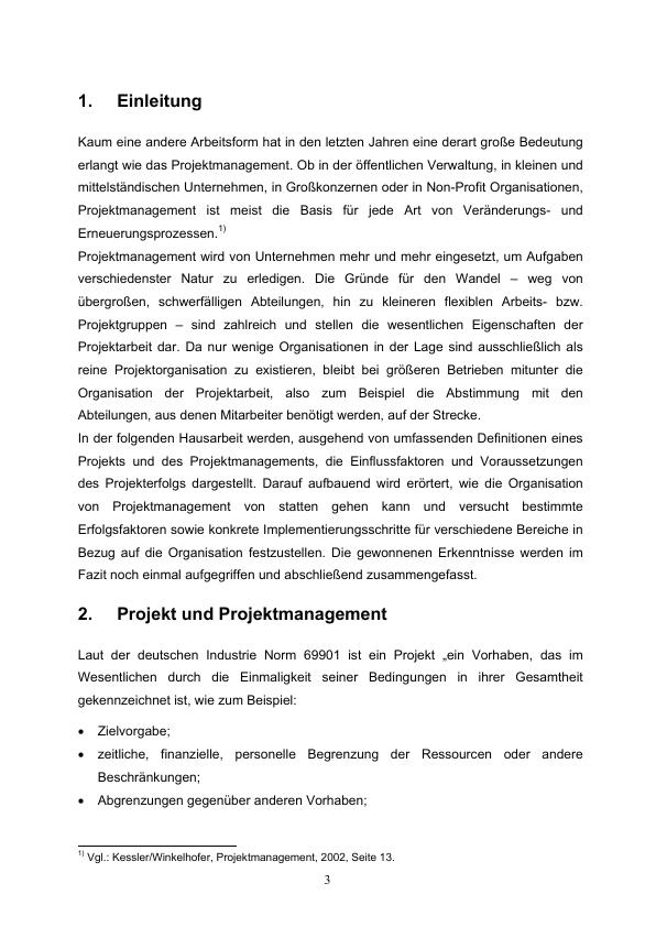 Die Implementierung Von Projektarbeit In Klassische - GRIN