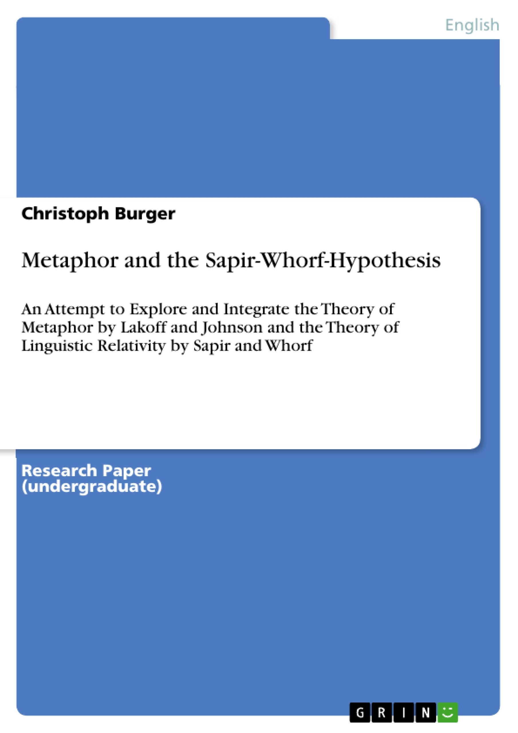 Titre: Metaphor and the Sapir-Whorf-Hypothesis