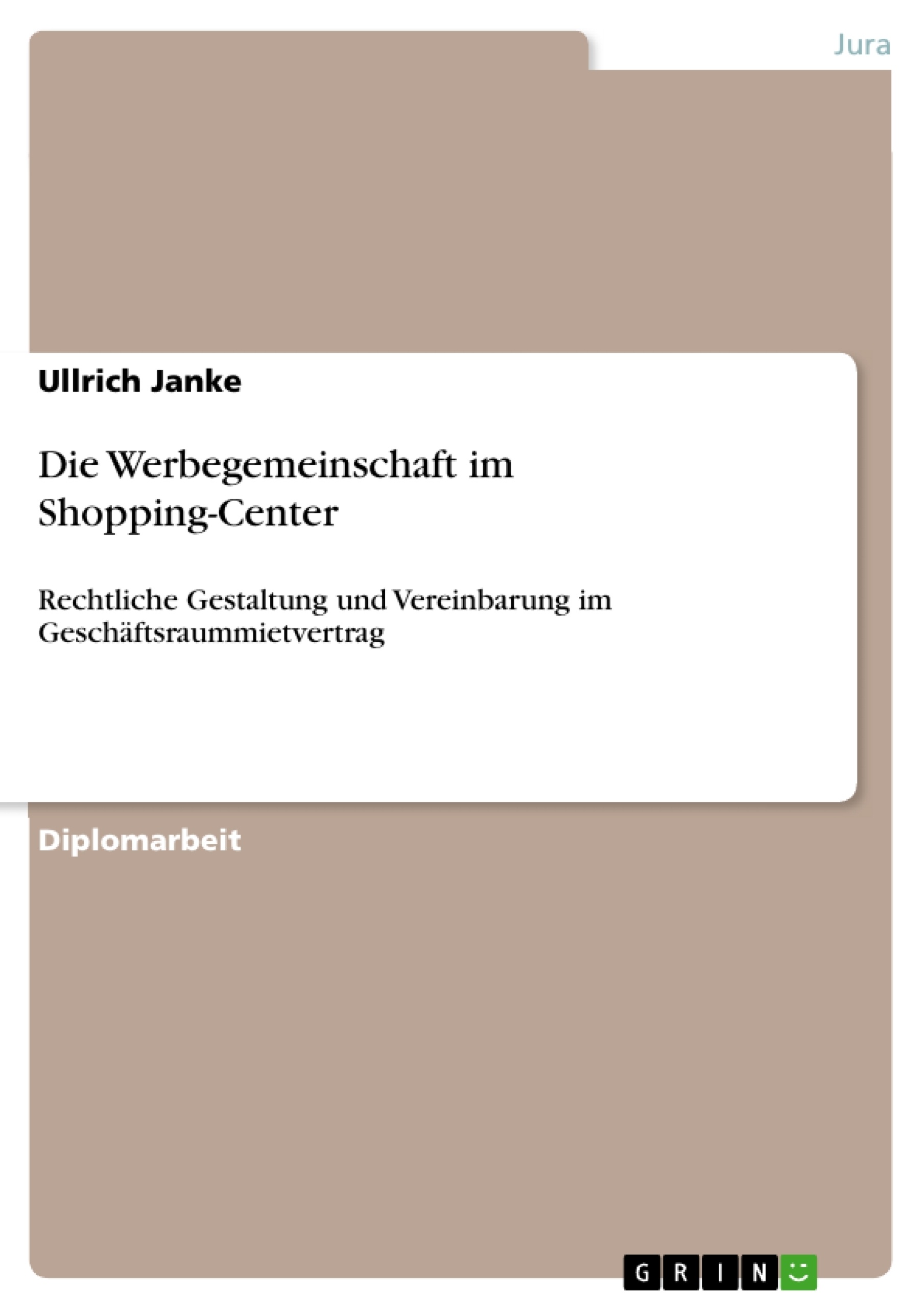 Title: Die Werbegemeinschaft im Shopping-Center