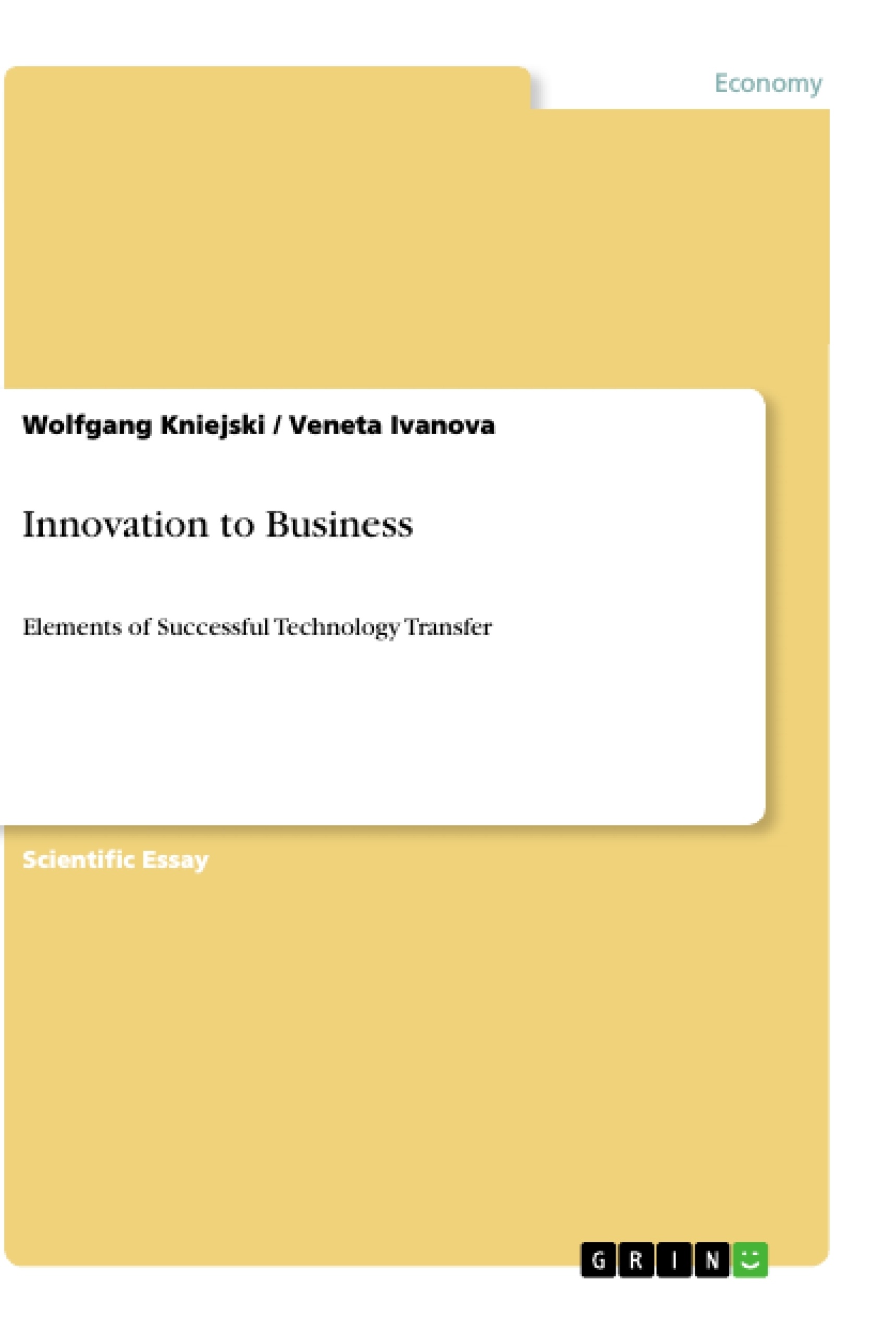 Titre: Innovation to Business