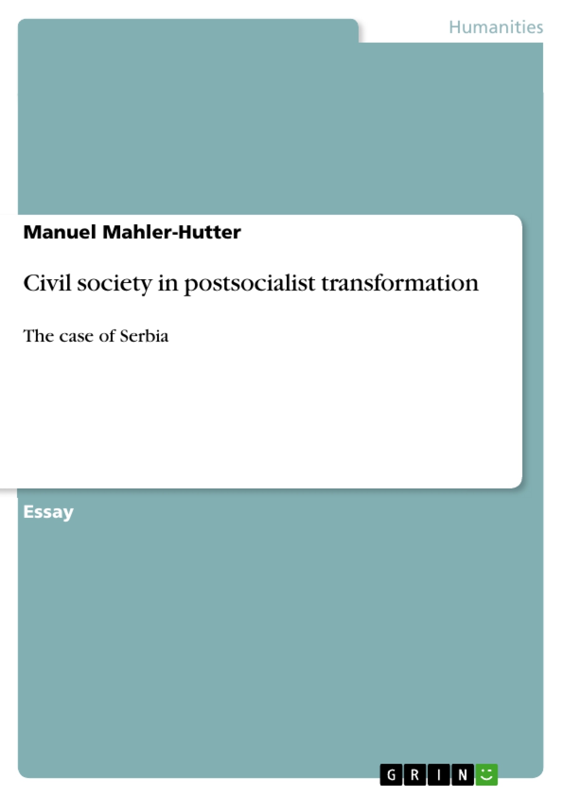 Title: Civil society in postsocialist transformation 