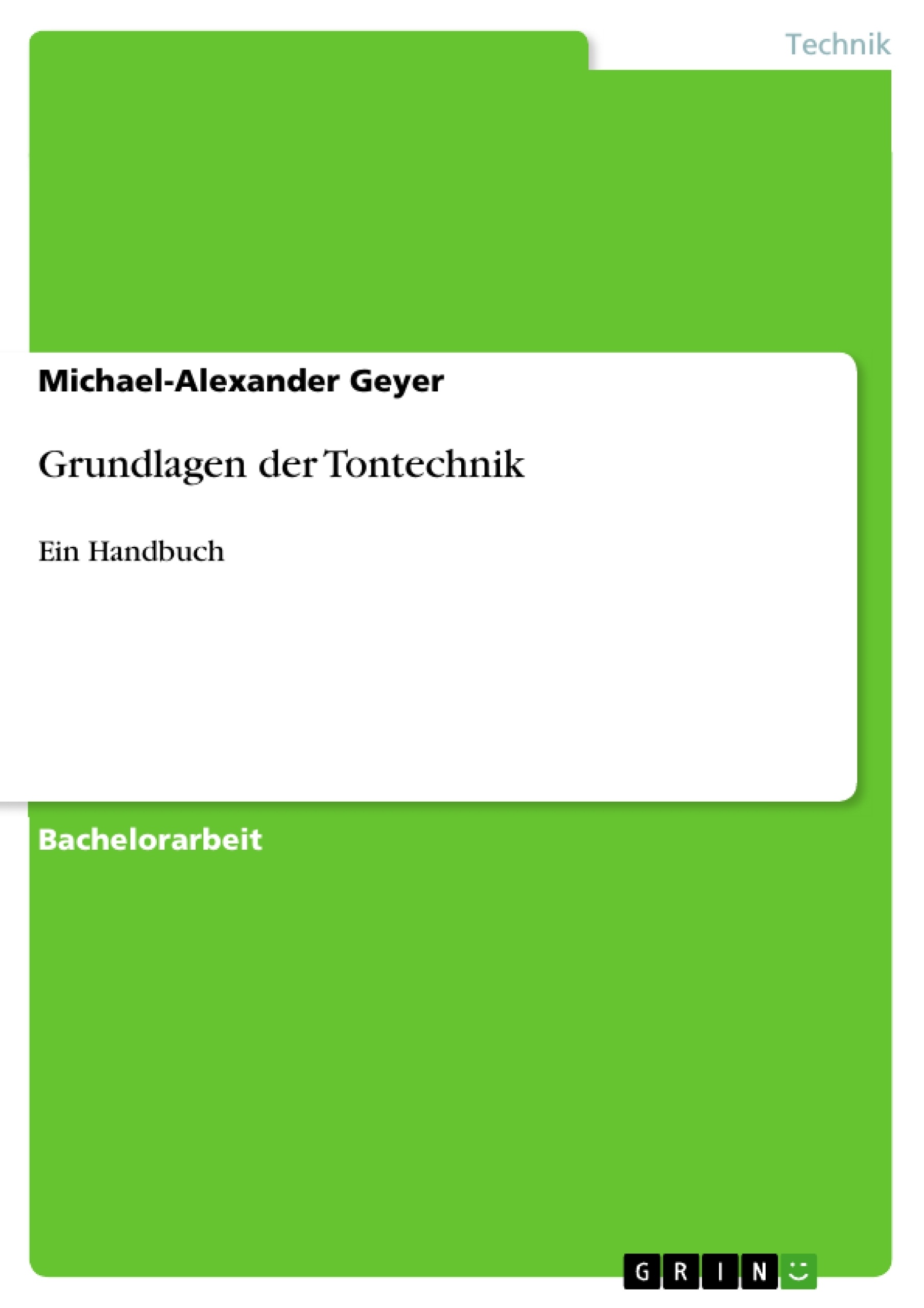 Titre: Grundlagen der Tontechnik
