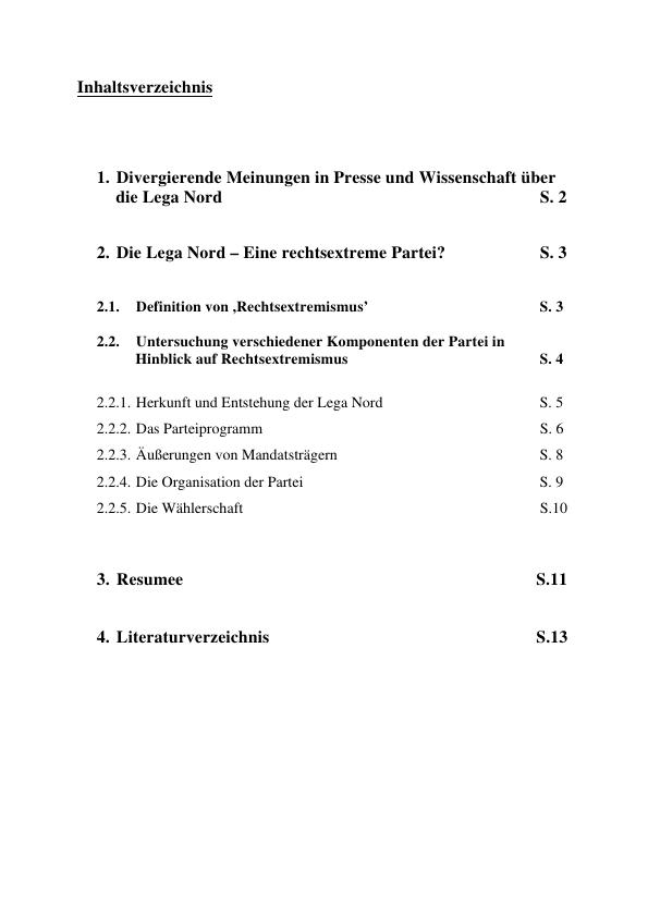 Titel: Die Lega Nord - Eine rechtsextreme Partei?