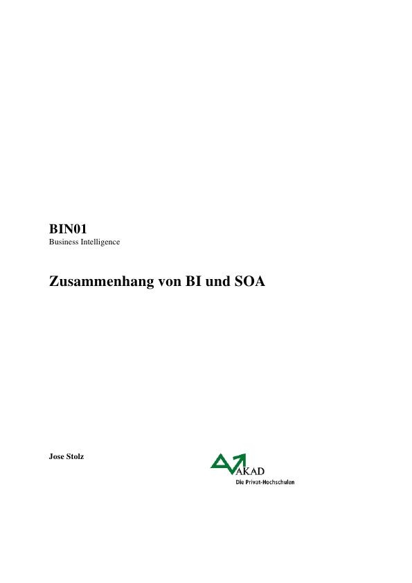 Titel: Zusammenhang von BI und SOA