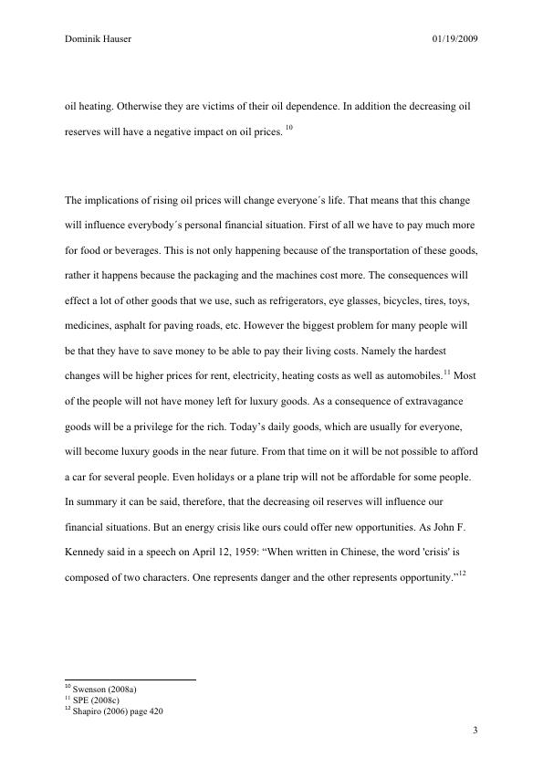 essay on world energy crisis