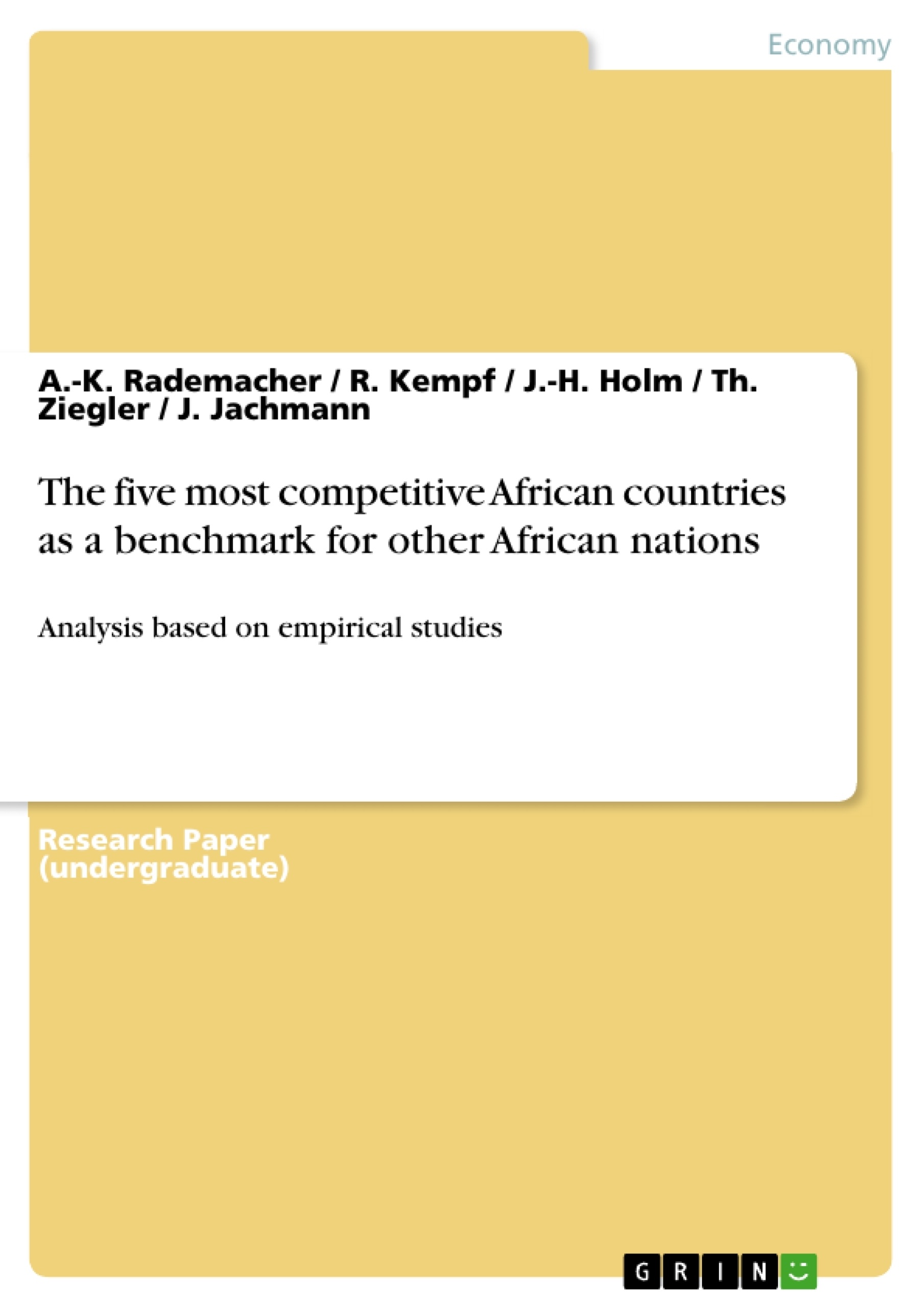 Titel: The five most competitive African countries as a benchmark for other African nations