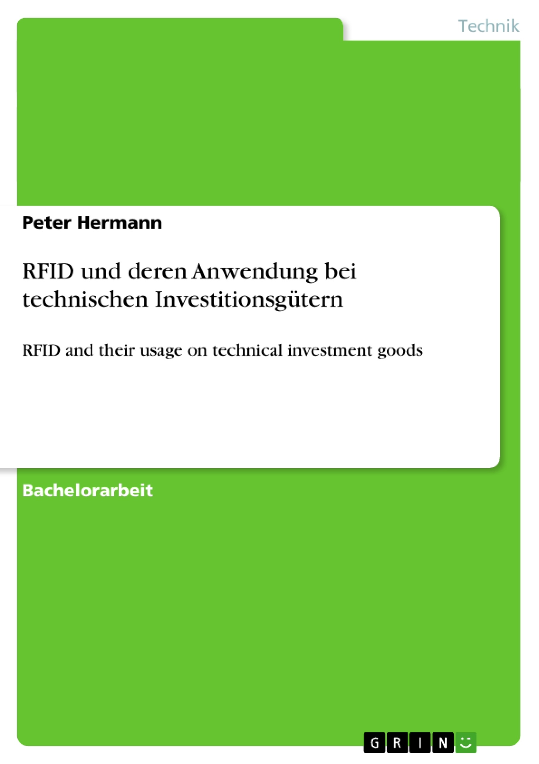 Titre: RFID und deren Anwendung bei technischen Investitionsgütern