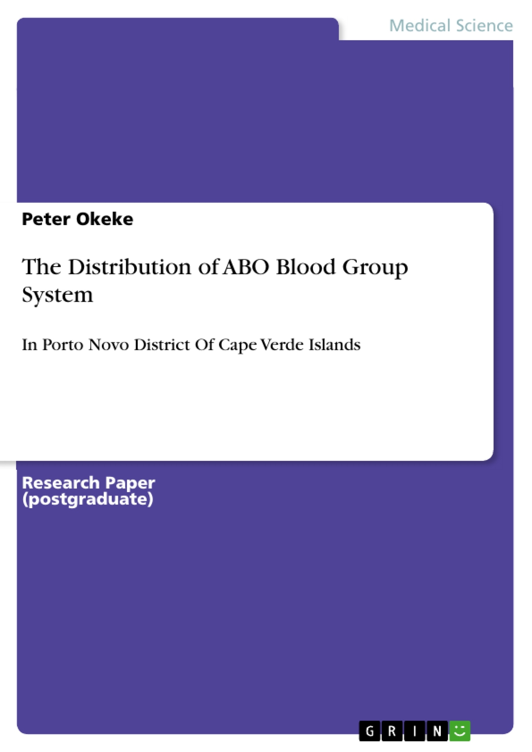 Titre: The Distribution of ABO Blood Group System