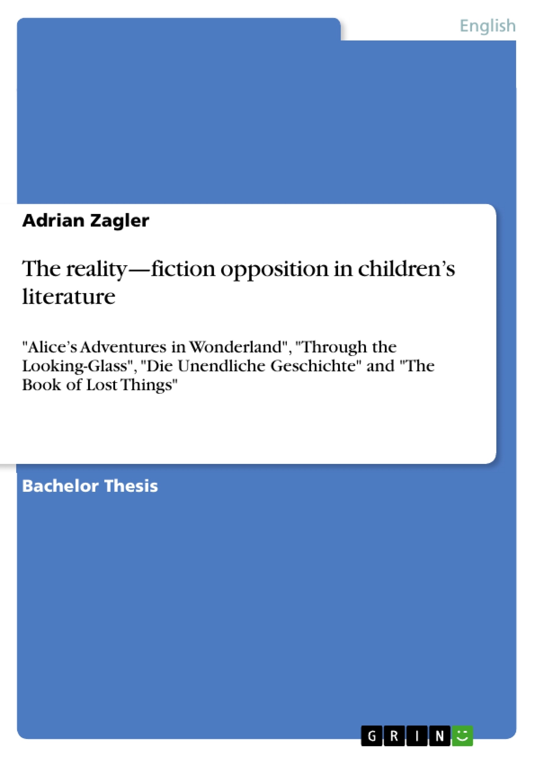 Titre: The reality—fiction opposition in children’s literature