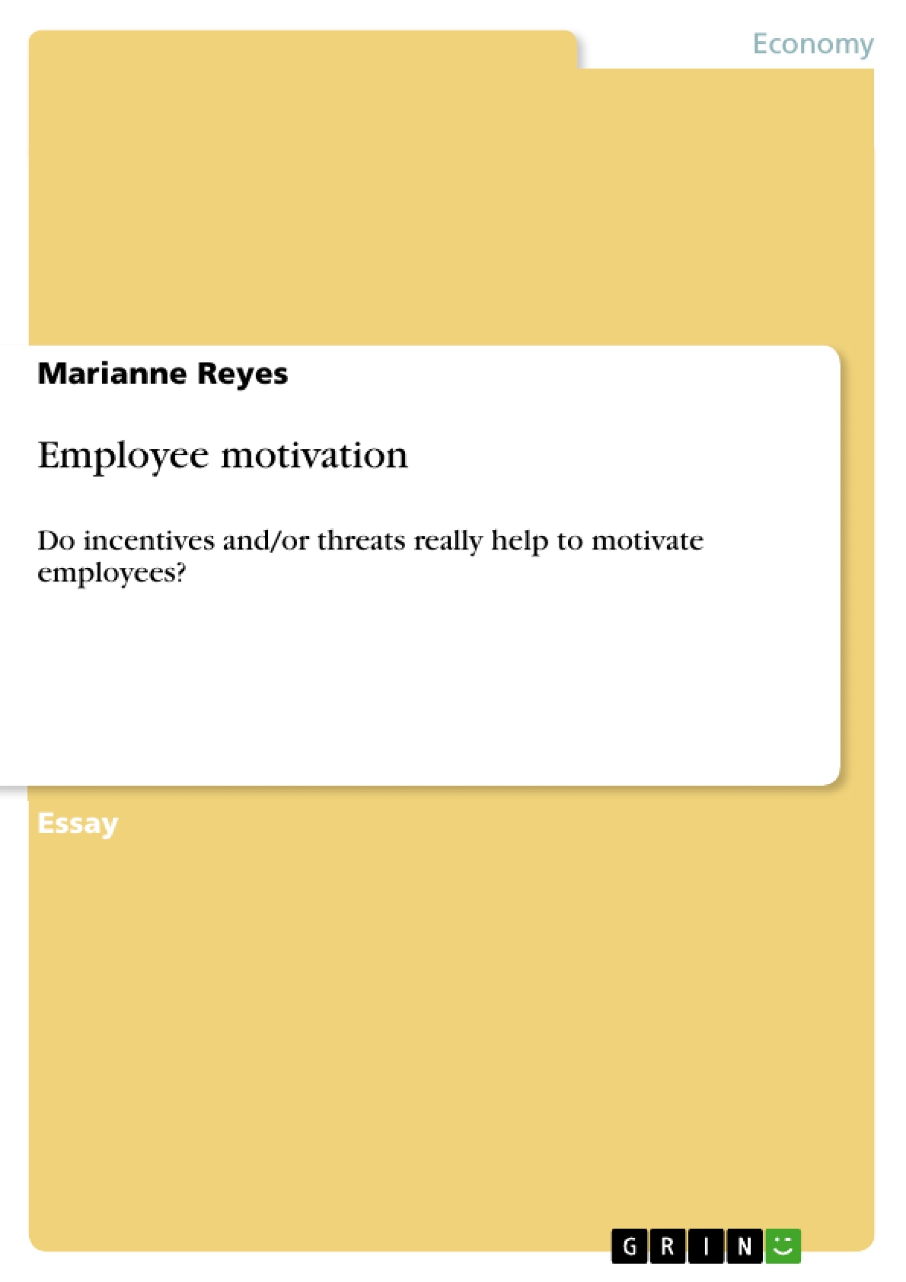 Titre: Employee motivation