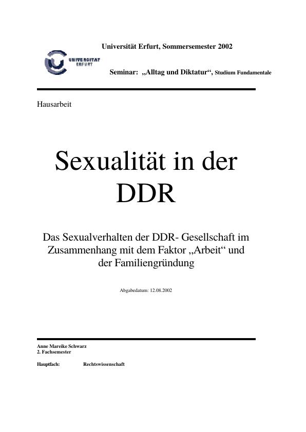 Sexualität In Der Ddr Grin 