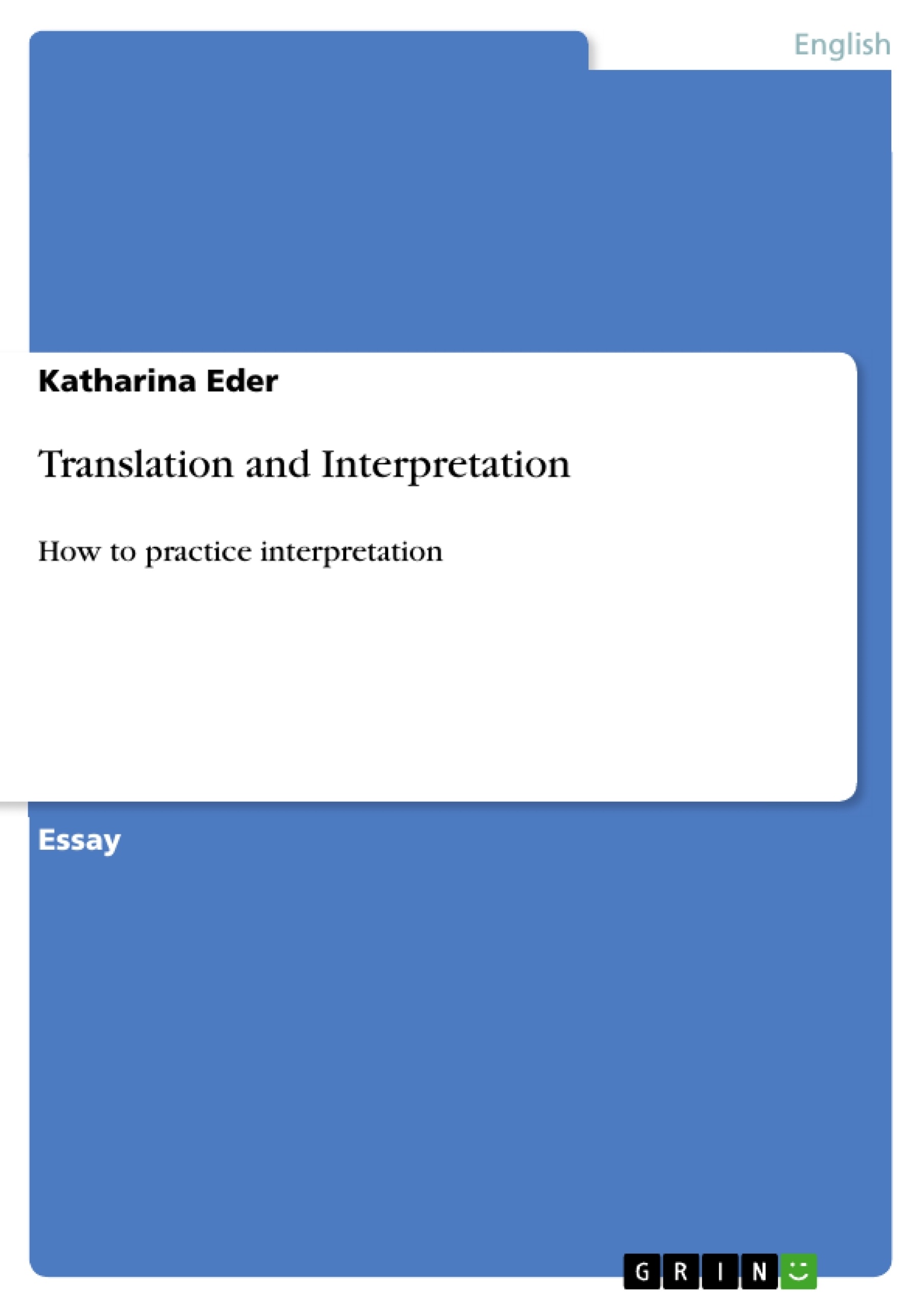 Título: Translation and Interpretation