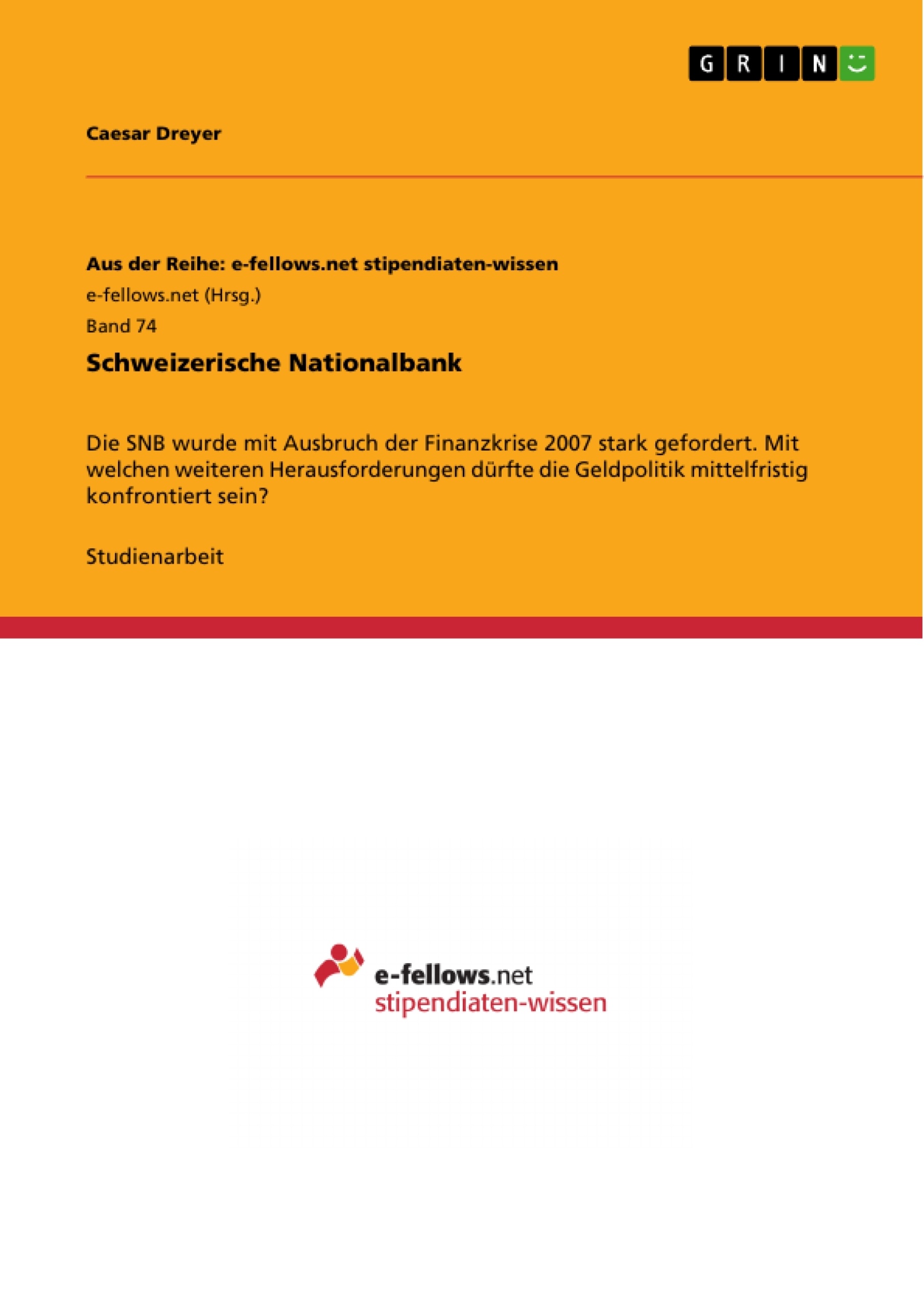 Titre: Schweizerische Nationalbank
