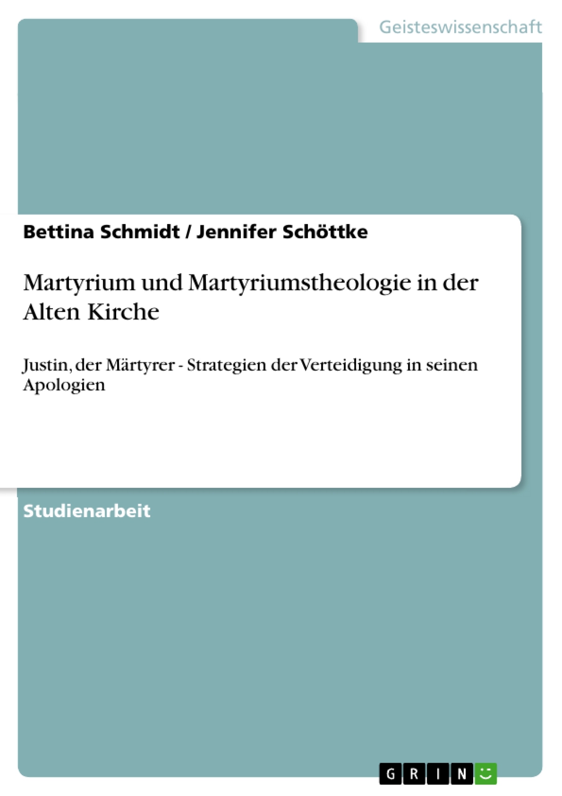 Título: Martyrium und Martyriumstheologie in der Alten Kirche