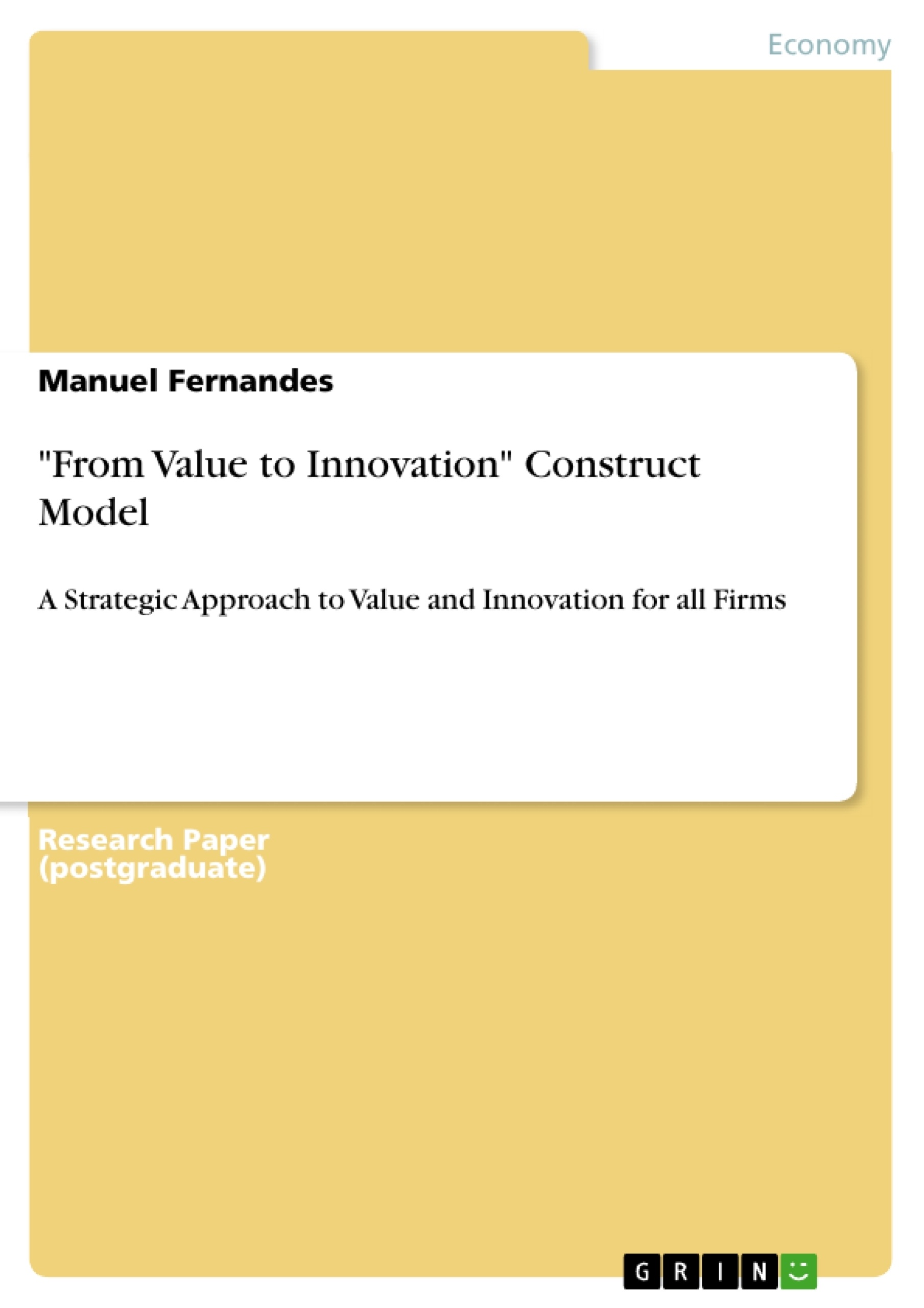 Titre: "From Value to Innovation" Construct Model