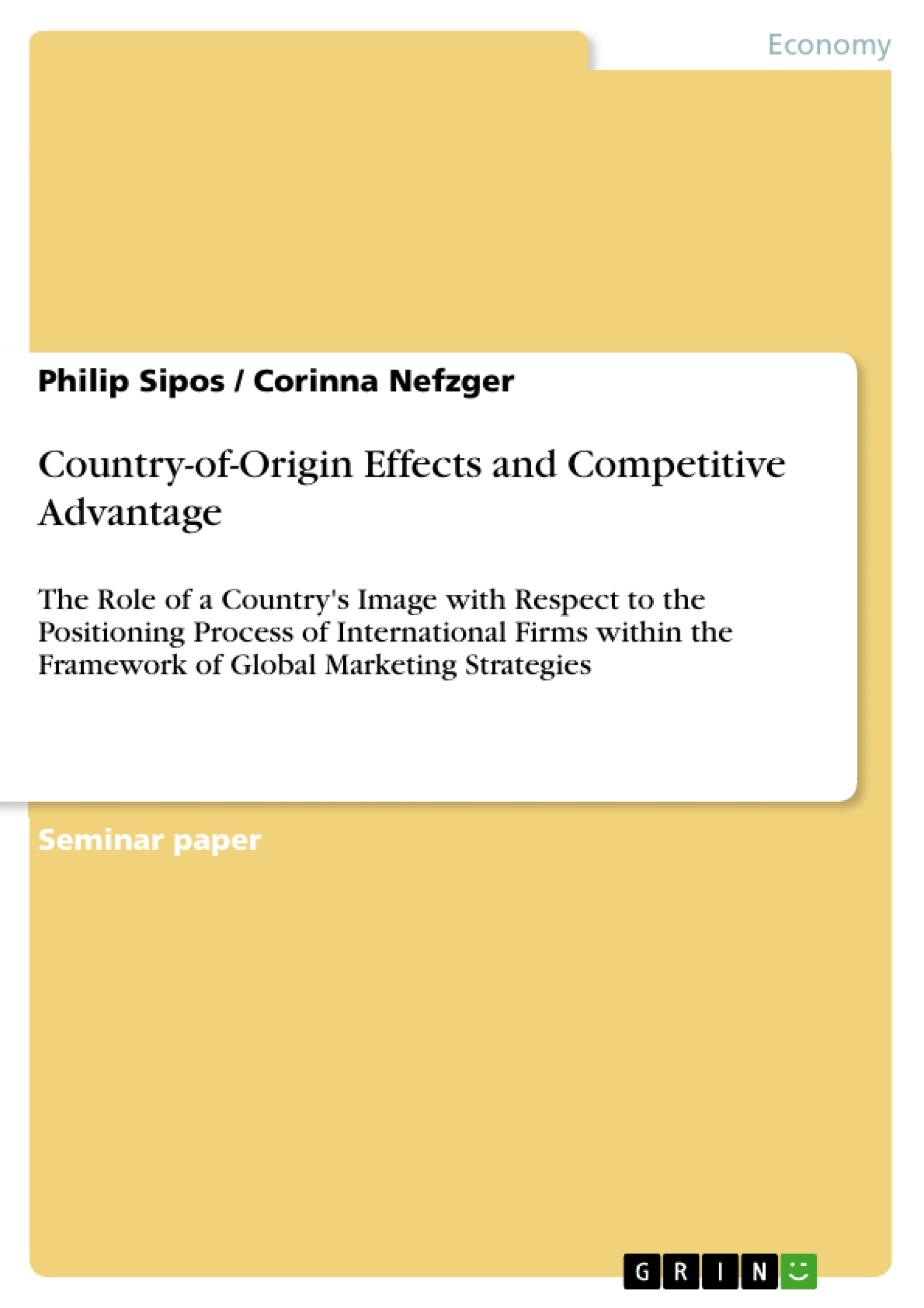 Title: Country-of-Origin Effects and Competitive Advantage