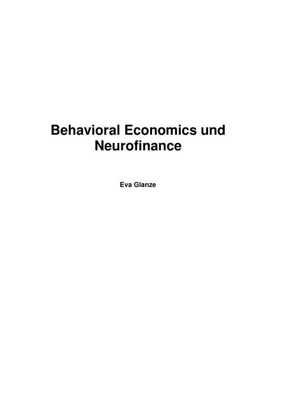 Título: Behavioral Economics und Neurofinance