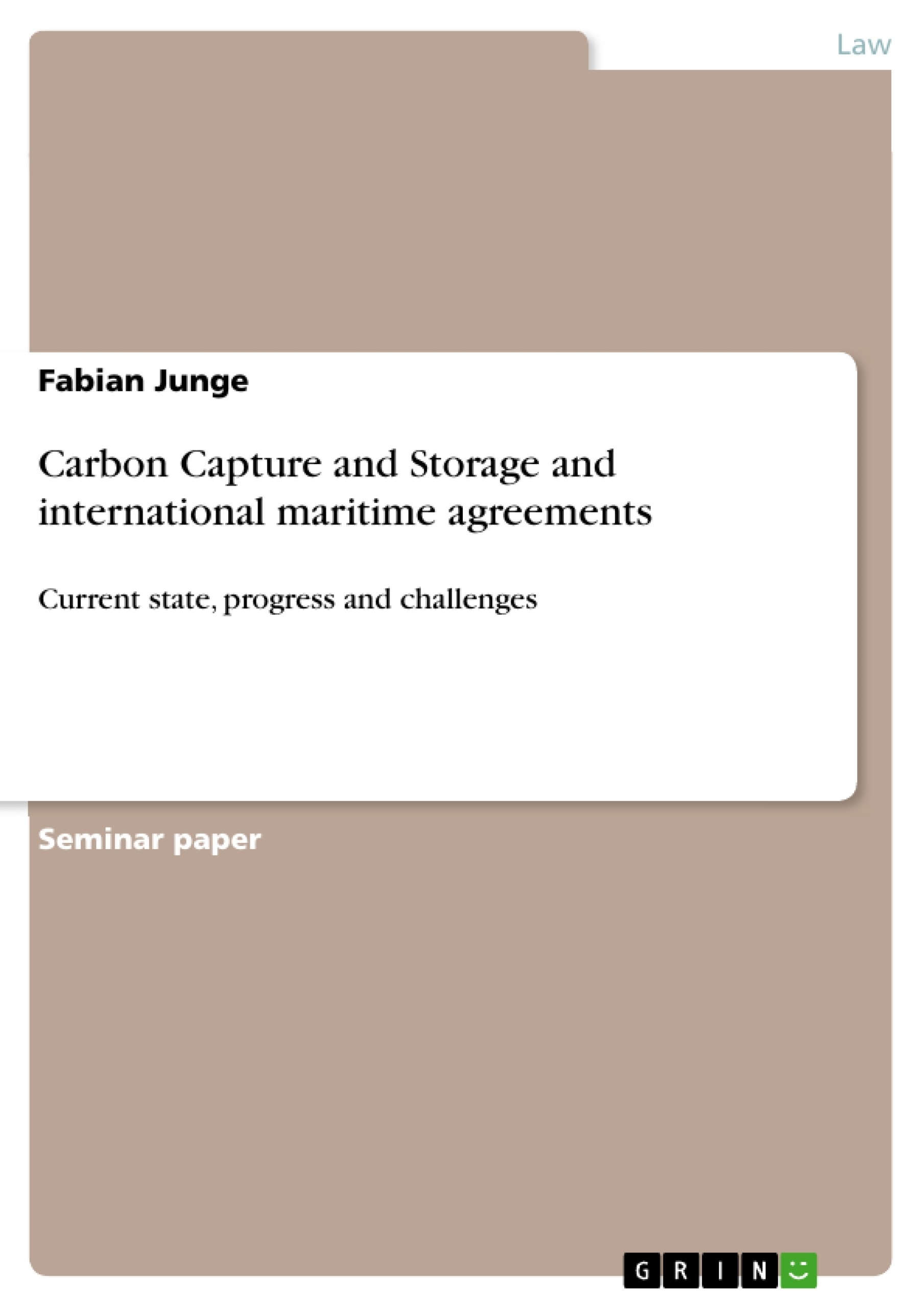Title: Carbon Capture and Storage and international maritime agreements