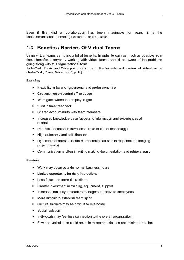 masters thesis virtual project teams