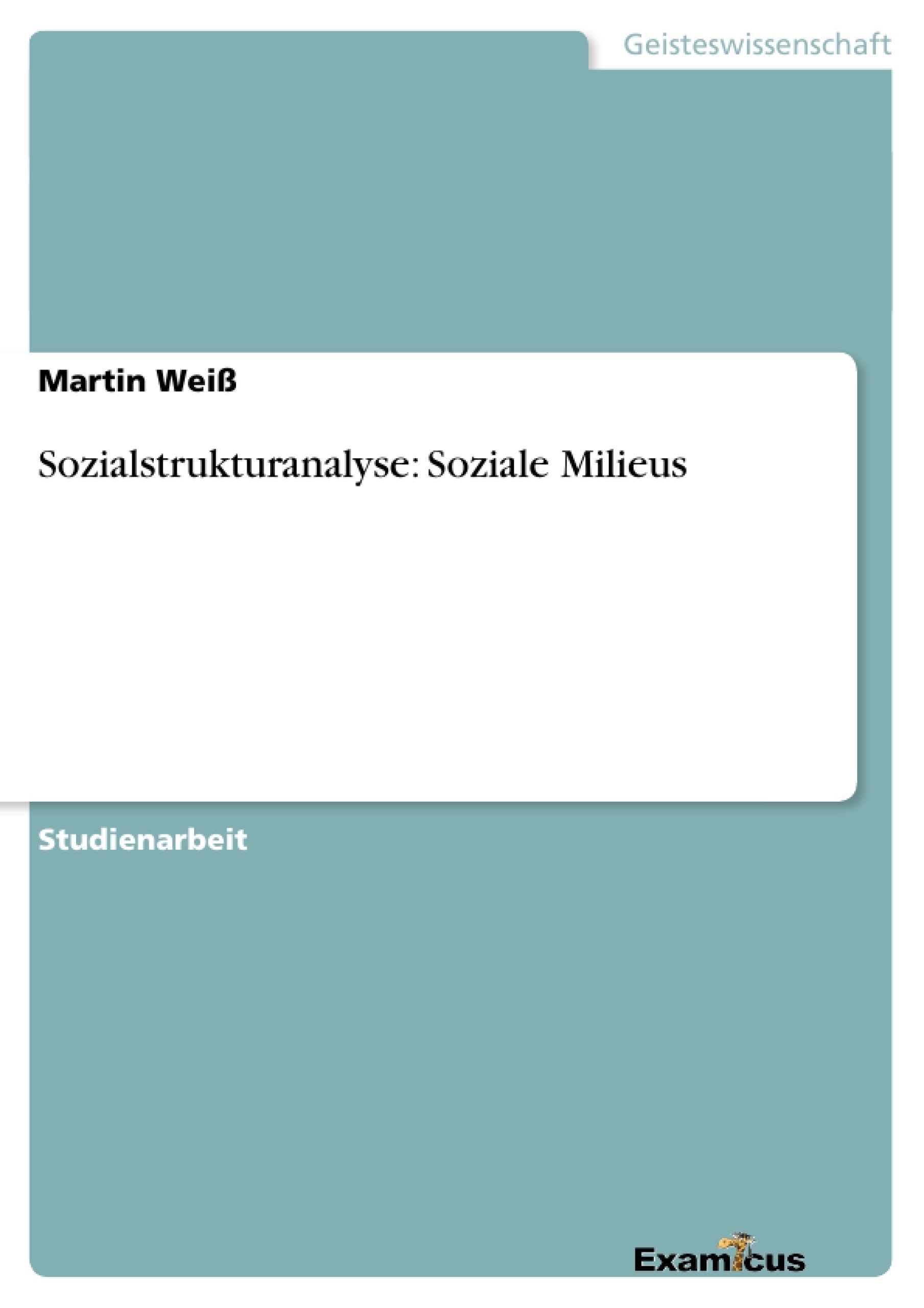Título: Sozialstrukturanalyse: Soziale Milieus