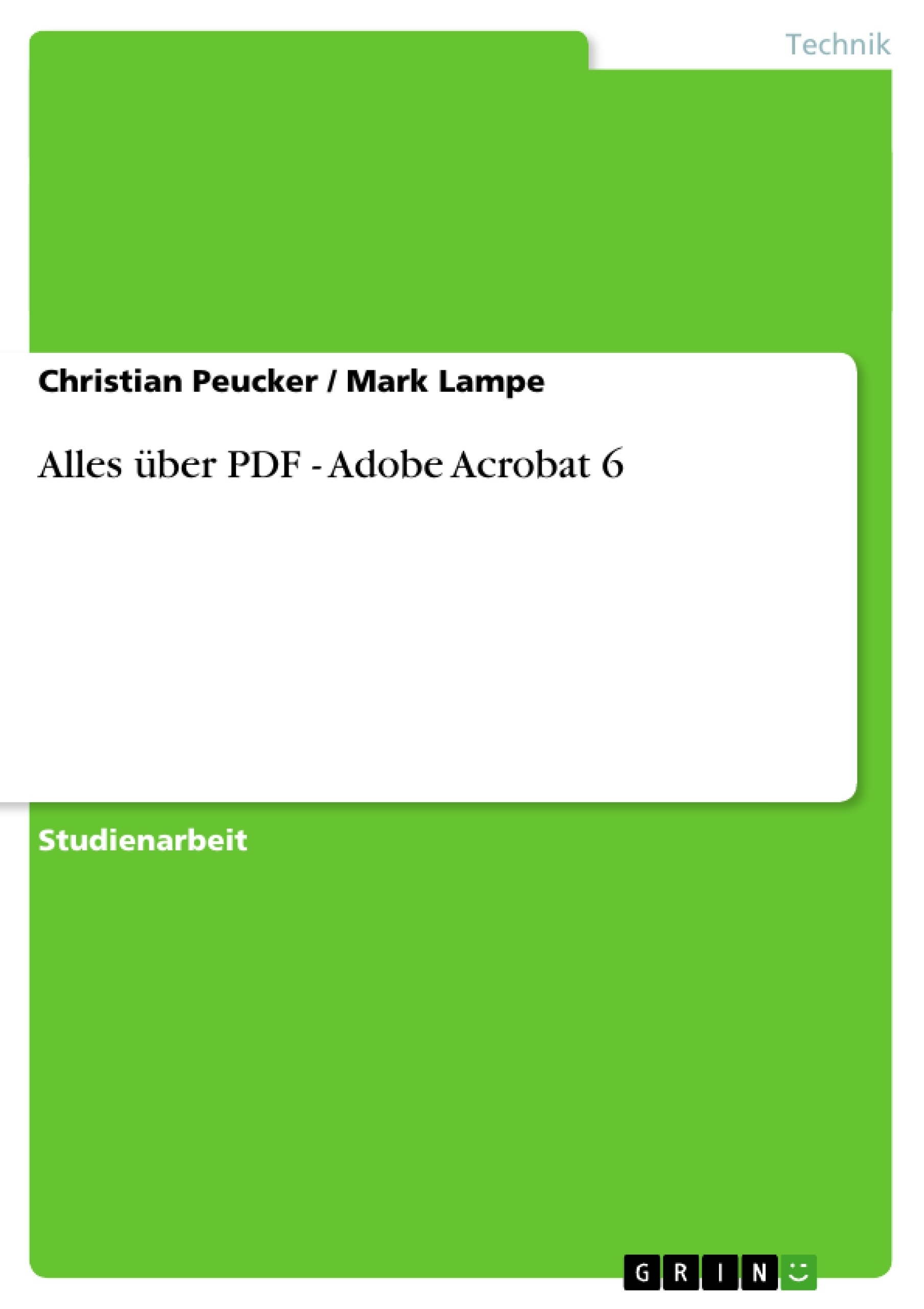 Titre: Alles über PDF - Adobe Acrobat 6