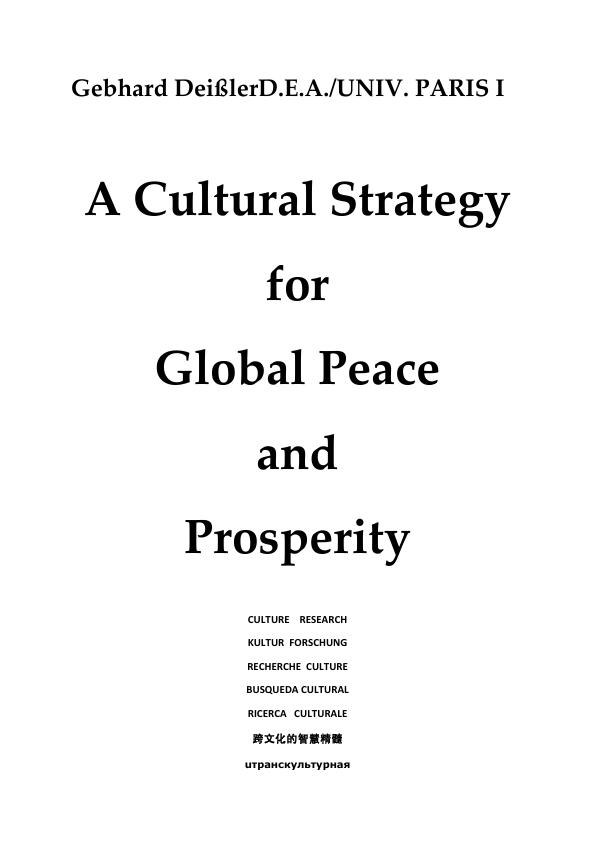 Titel: A Cultural Strategy for Global Peace and Prosperity