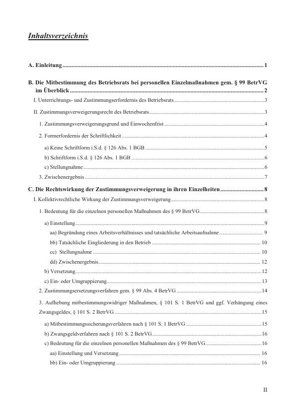 Die Rechtswirkung Der Zustimmungsverweigerung Nach § 99 BetrVG ...