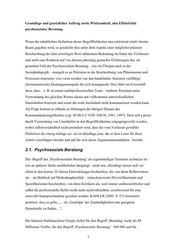 Effektivität Von Psychosozialer Beratung Im Zwangskontext Der ...